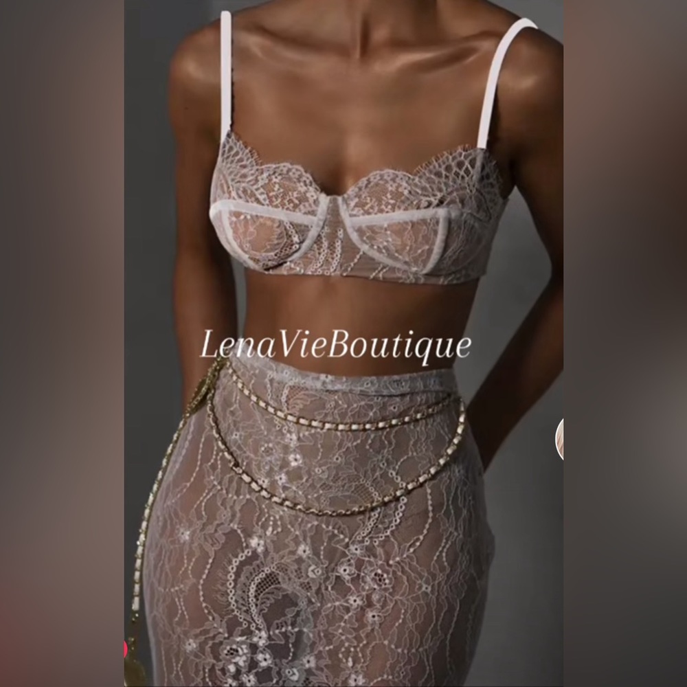 Ivy Lash Lace 2 Piece Set In White (Black Available)